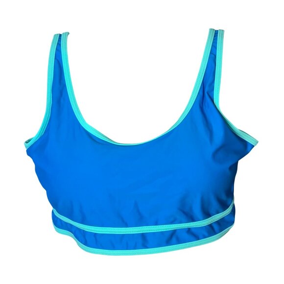 Blooming Jelly Other - Blooming Jelly Womens Blue Athletic Bikini Top LG Adjustable Straps Padded Lined